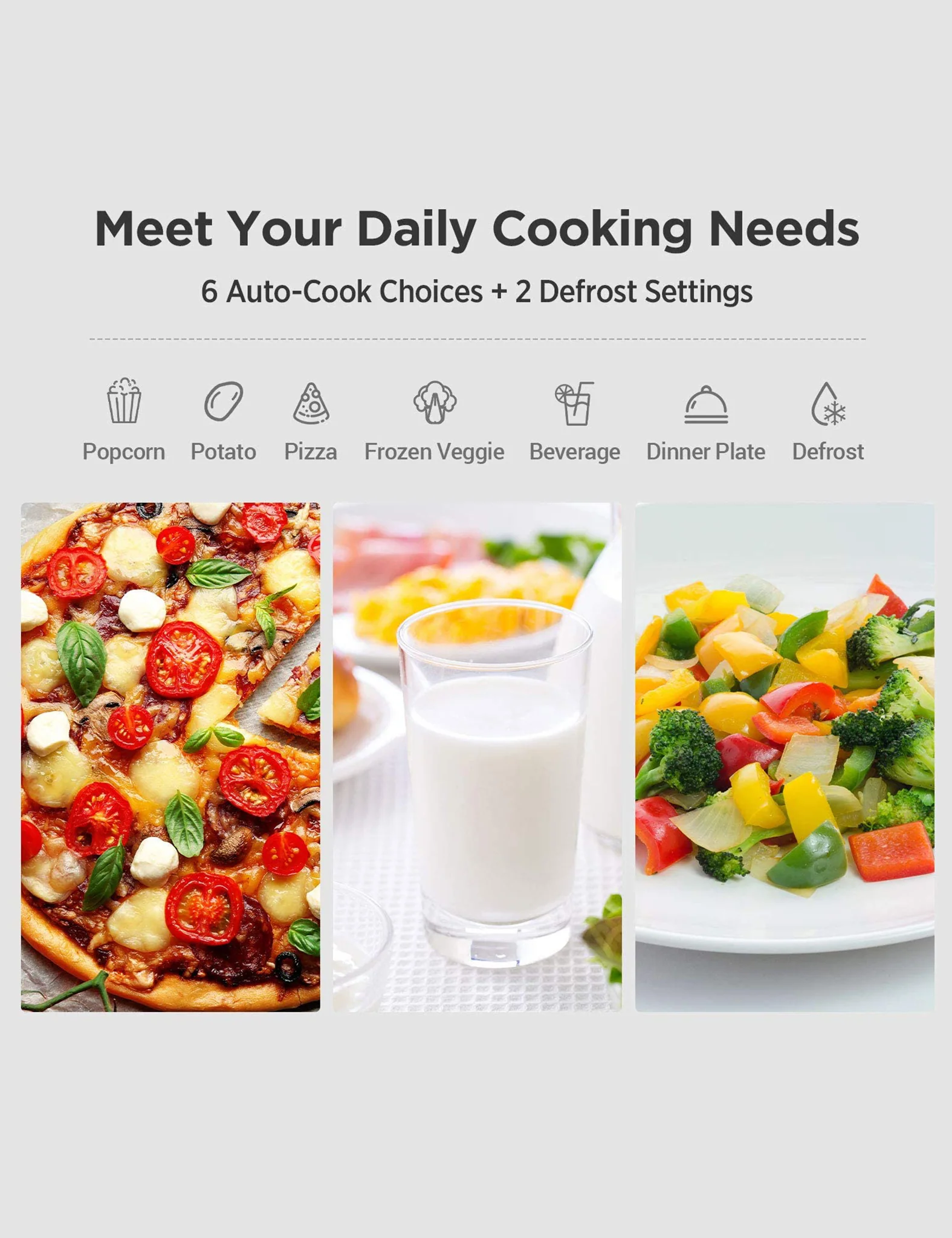 0.7 Cu.ft Countertop Microwave Oven - Black - Image 3