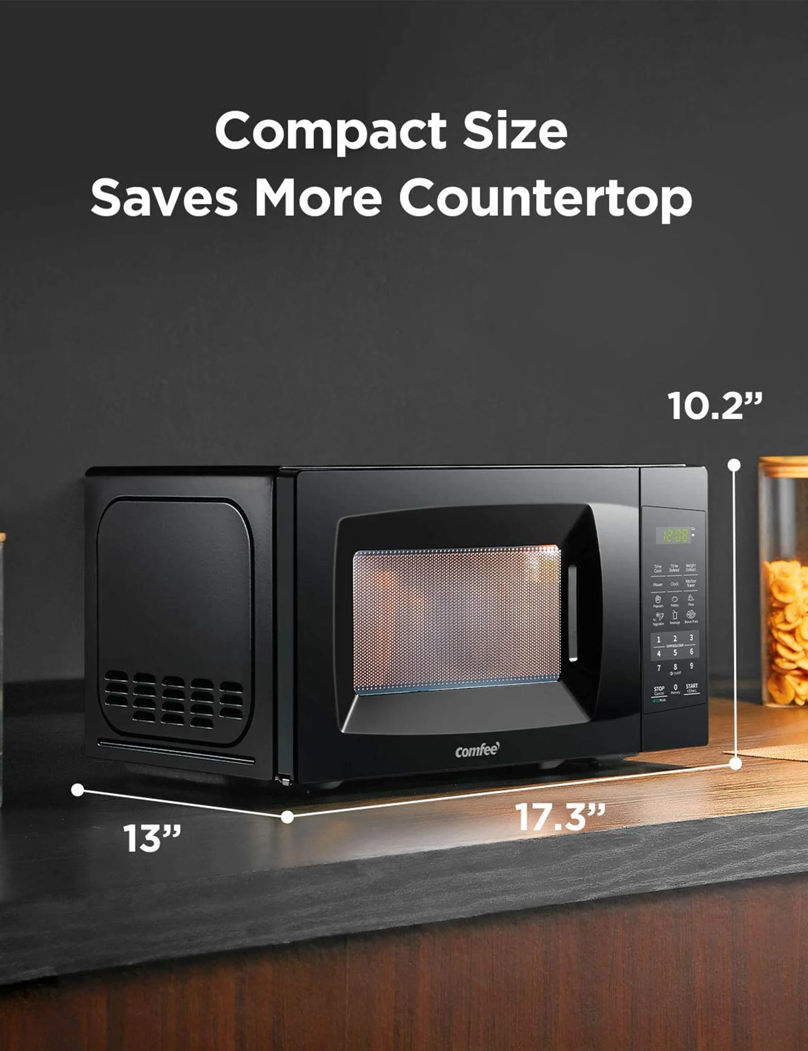 0.7 Cu.ft Countertop Microwave Oven - Black - Image 6