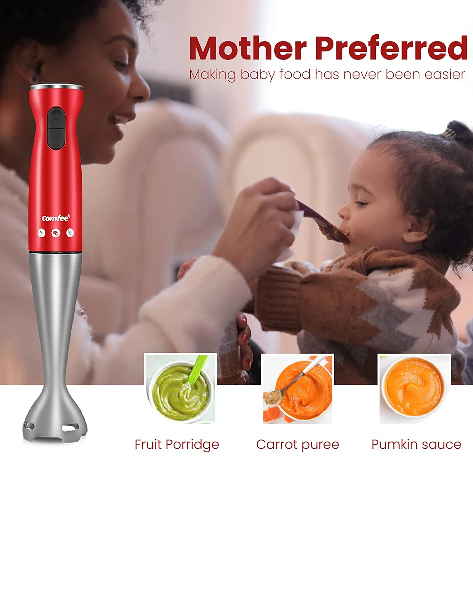 Immersion Hand Blender - Red - Image 7