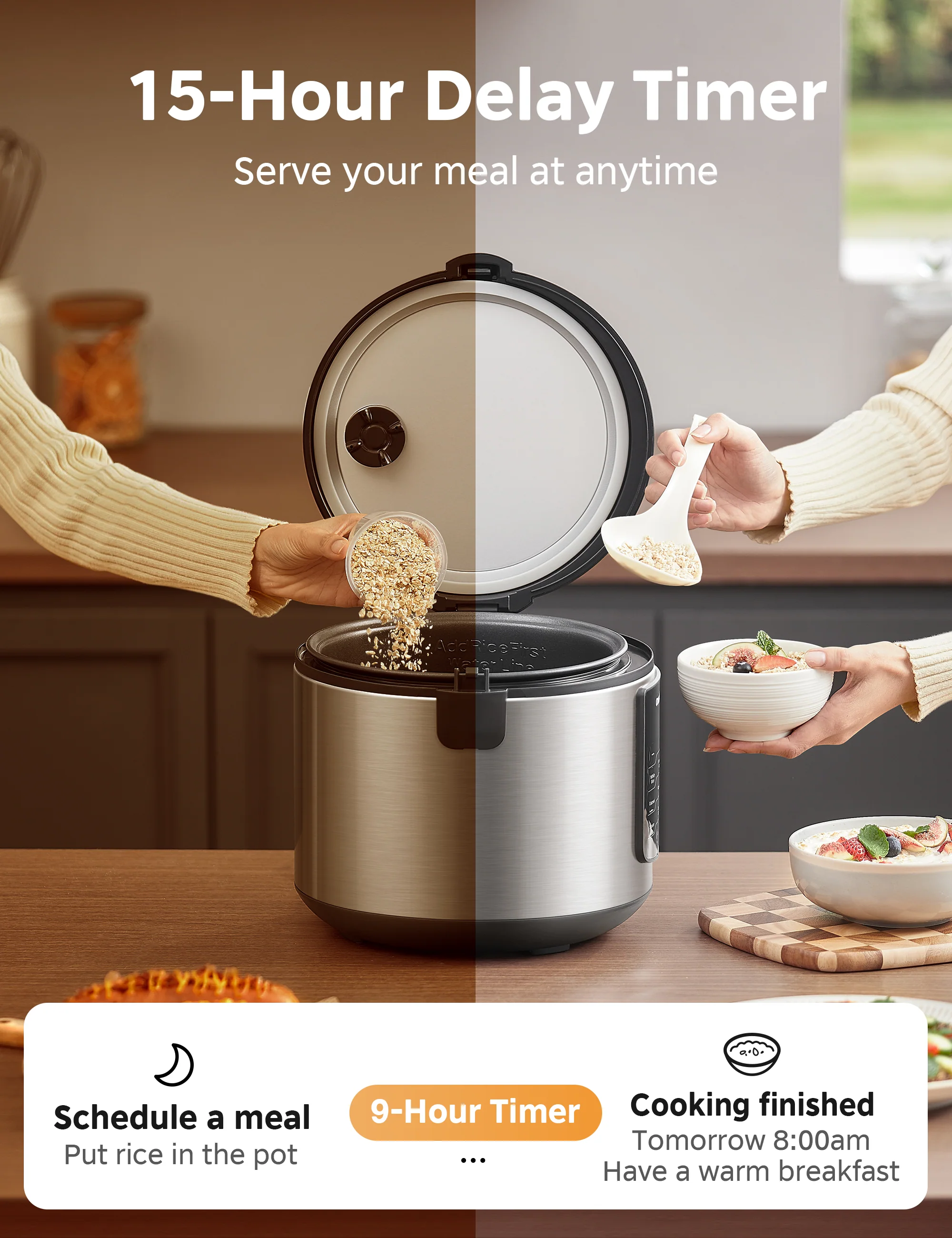 5.2 Qt Stainless Steel Rice Cooker - Image 3