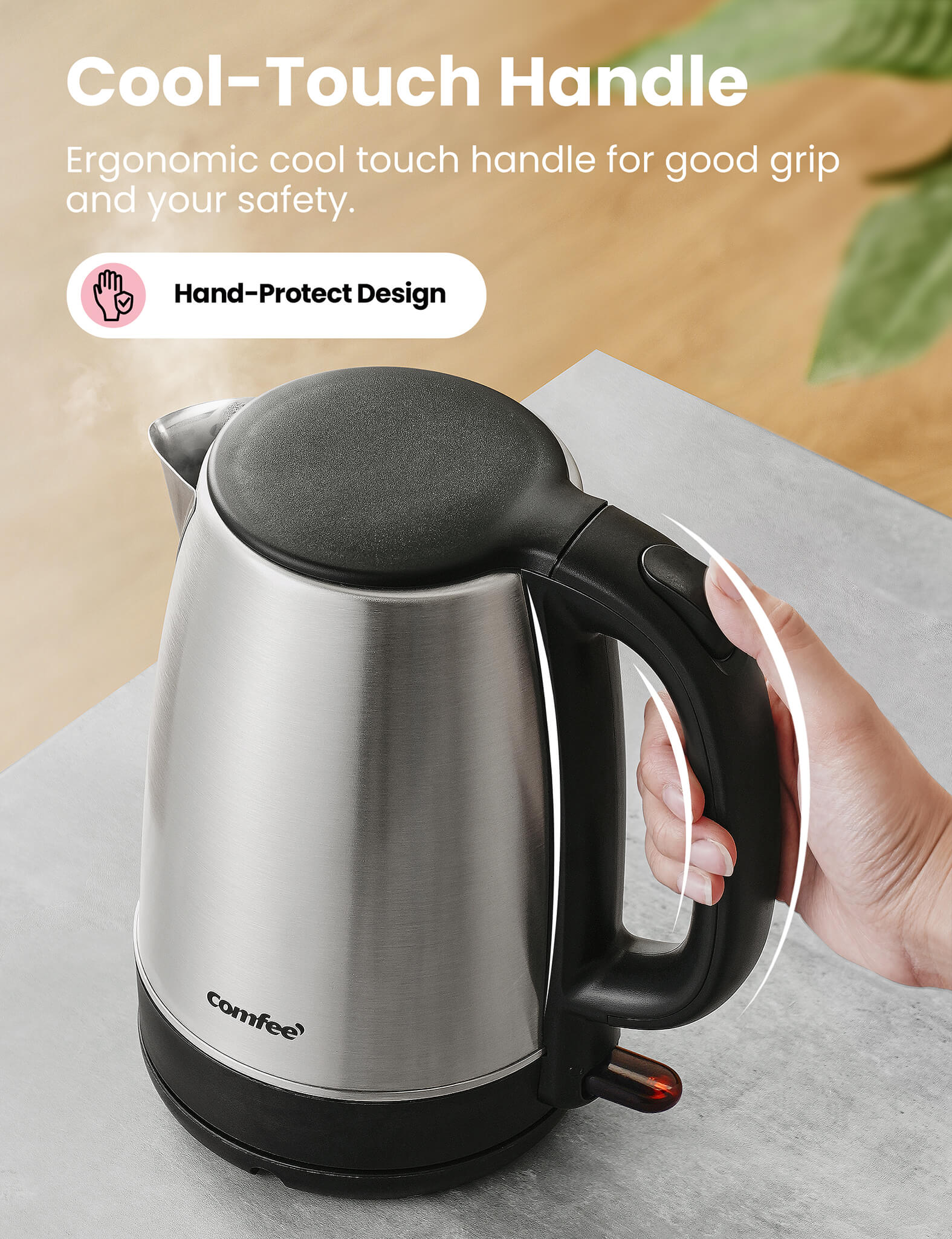 1.7L Stainless Steel Electric Tea Kettle - Image 3