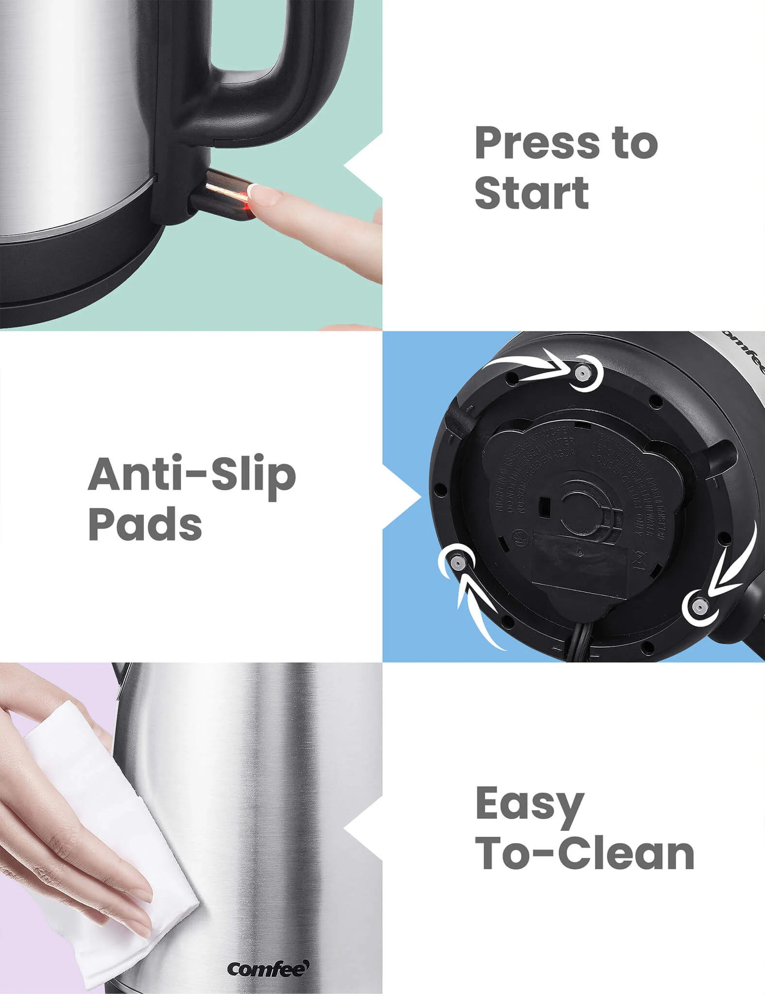 1.7L Stainless Steel Electric Tea Kettle - Image 8